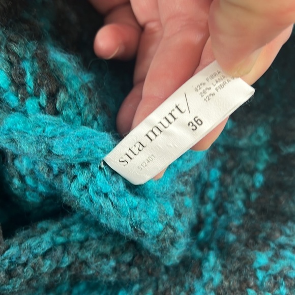 SITA MURT Sweater Women 36 Blue Rent The Runway Stripe Cable Knit Anthropologie - Picture 13 of 15
